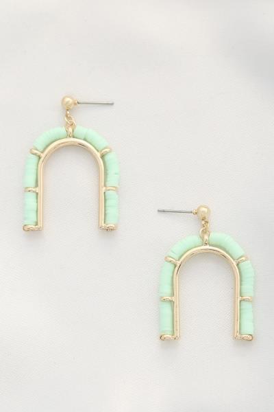 Rubber Disc U Shape Dangle Earring