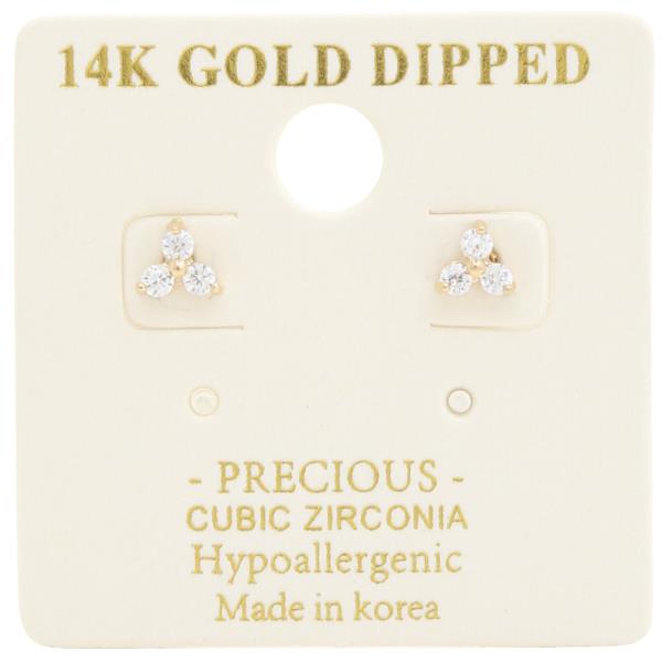 Crystal 14K Gold Dipped Earring
