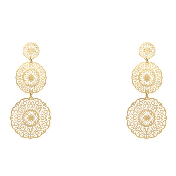 Triple Filigree Round Dangle Earring