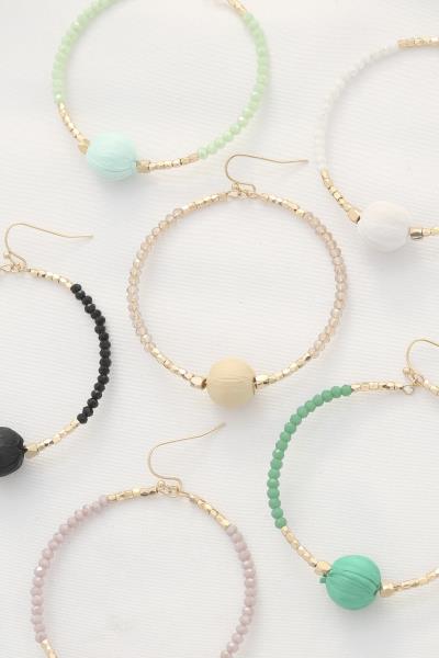 Ball Beaded Round Dangle Earring