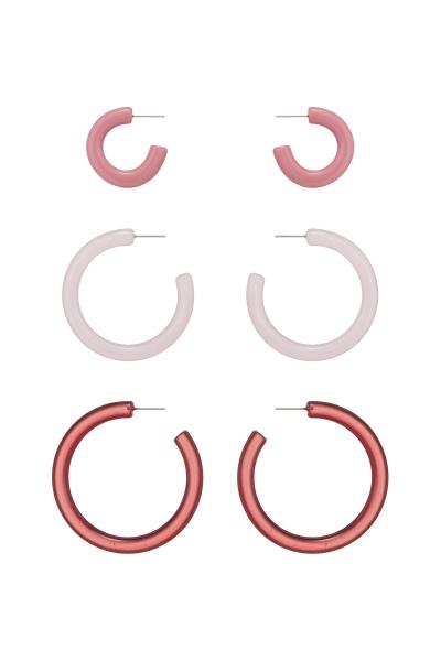 TRANSPARENT ASSORTED OPEN HOOP EARRING SET