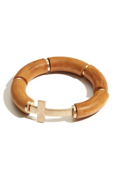 Cross Charm Cylinder Bracelet
