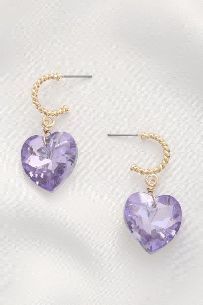 Crystal Heart Dangle Earring