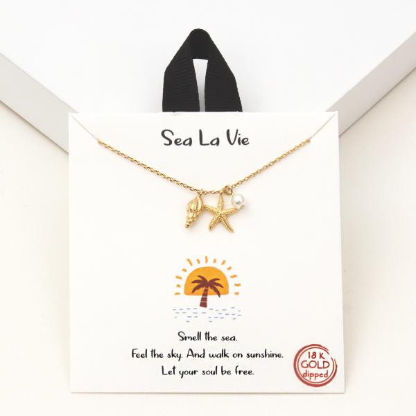 18K GOLD RHODIUM DIPPED SEA LA VIE NECKLACE
