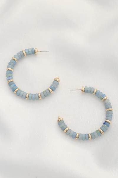 Beaded Open Circle Earring