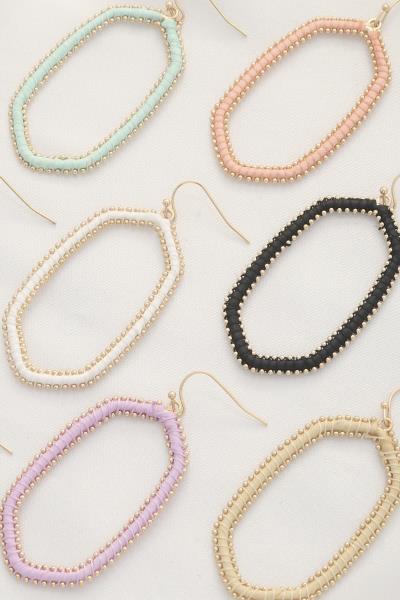 Geometric Shape Thread Dangle Earring
