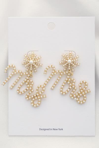 Mrs Metal Dangle Earring