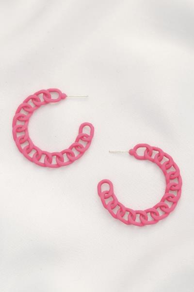 Curb Link Open Circle Earring