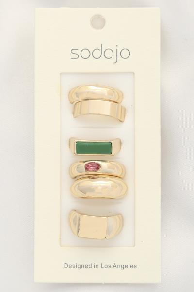 SODAJO Signet Assorted Ring Set