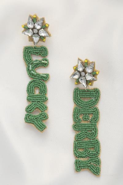 Seed Bead Lucky Derby Dangle Earring