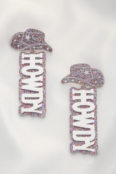 Howdy Cowboy Hat Dangle Earring