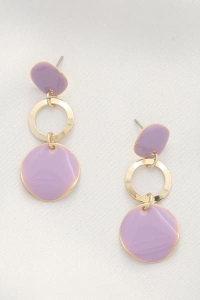 Round Color Metal Dangle Earring