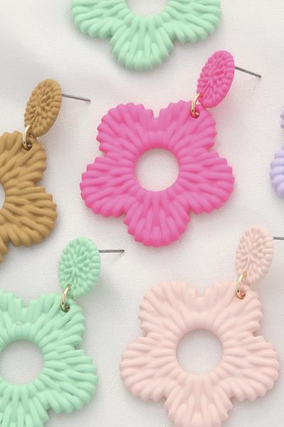 FLOWER POST DANGLE EARRING