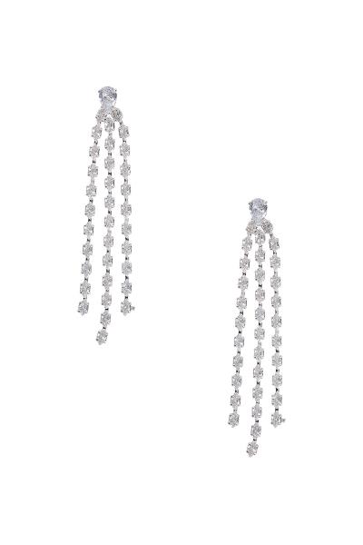 CUBIC ZIRCONIA TASSEL EARRING