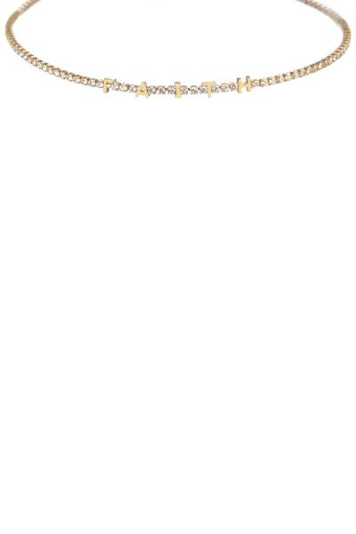 Faith Cubic Zirconia Tennis Necklace