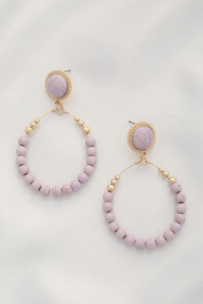 Round Beaded Dangle Earring