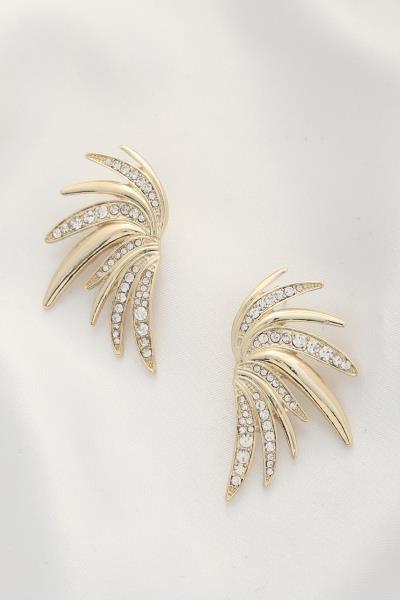 Rhinestone Metal Post Earring