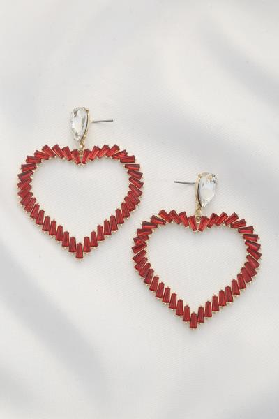Crystal Heart Dangle Earring