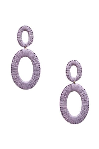 Double Oval Wrapped Raffia Earring