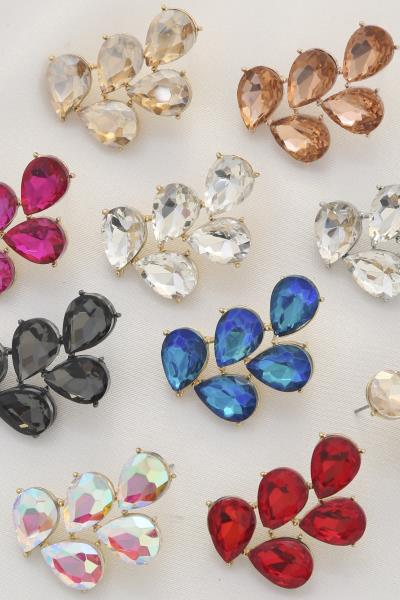 Teardrop Pattern Rhinestone Earring