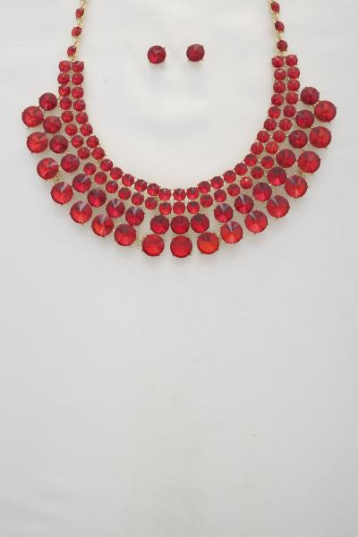 Round Rhinestone Necklace