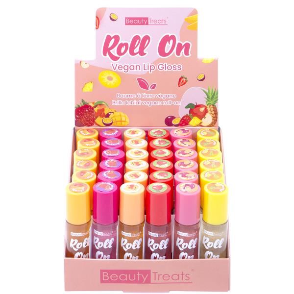 BEAUTY TREATS ROLL ON VEGAN LIP GLOSS 36 PCS