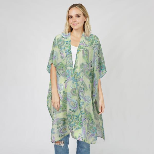 Paisley Print Kimono Vest