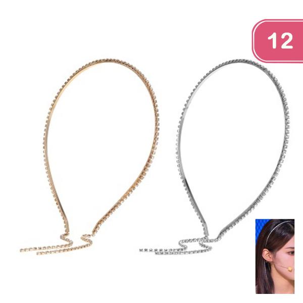 Rhinestone Hair Head Band (12 Units)