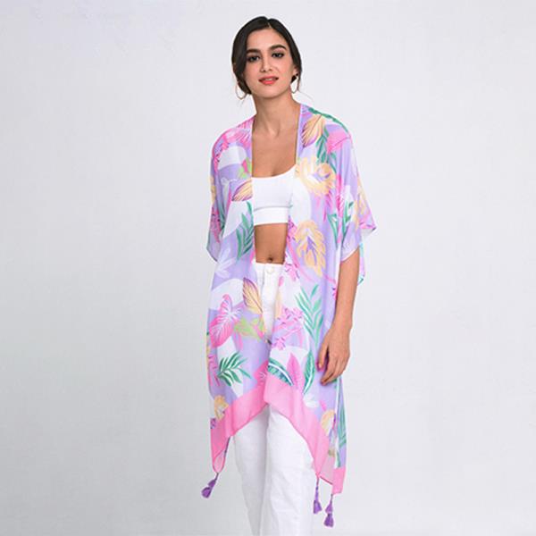 PALM LEAF PRINT KIMONO