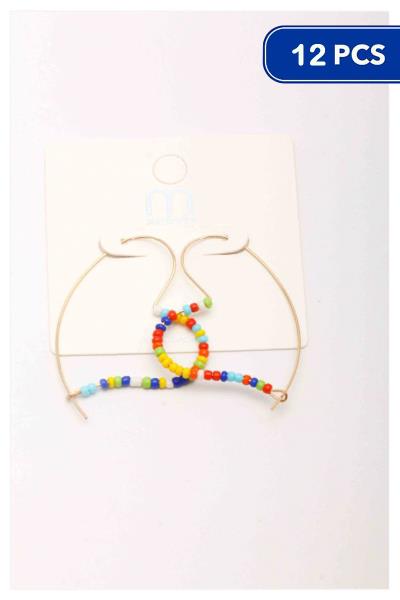 Metal Heart Seed Bead Earring (12 Units)