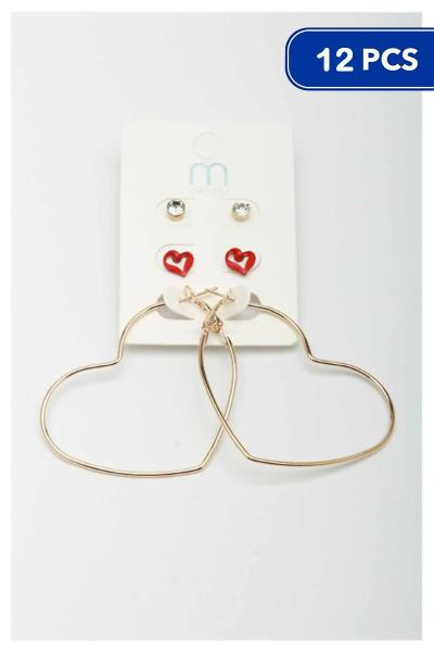 Heart Earring Set (12 Units)