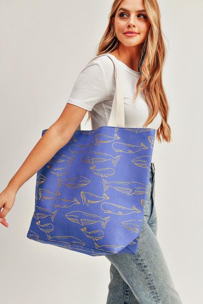 FASHION WHALE SUMMER BEACH TOTE BAG