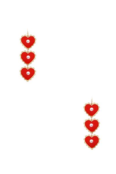 Triple Heart Dangle Earring