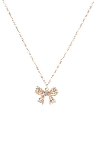 CUBIC ZIRCONIA BOW NECKLACE