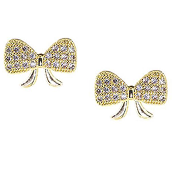 Cubic Zirconia Bow Casting Earring