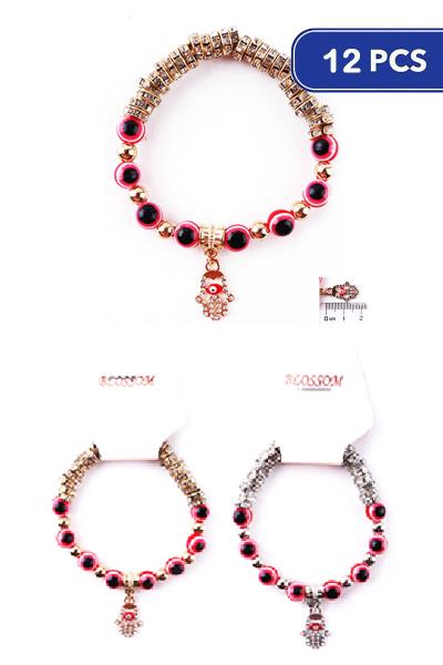 Evil Eye Bead Bracelet 12 Units
