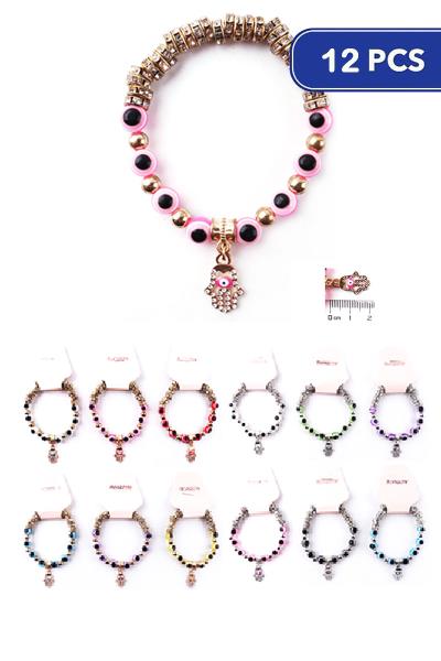 Evil Eye Bead Bracelet 12 Units