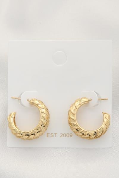 Croissant Metal Open Hoop Earring