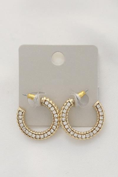 Crystal Edge Open Hoop Earring