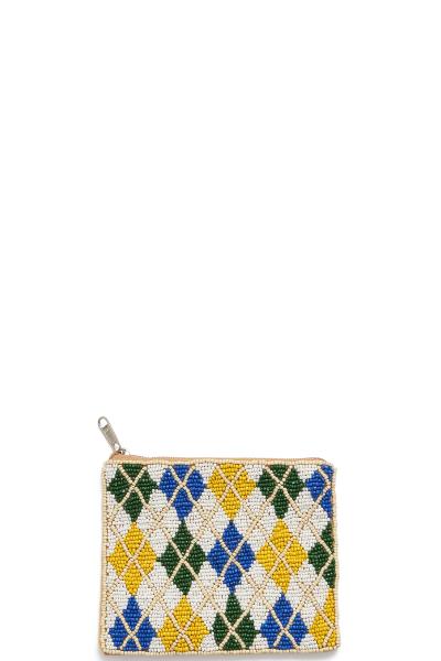 Seed Bead Argyle Pattern Mini Purse
