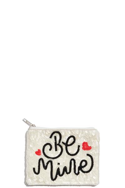 Sequins Seed Bead Be Mine Mini Purse