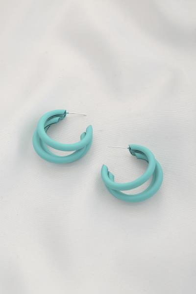 Color Metal Triple Hoop Earring