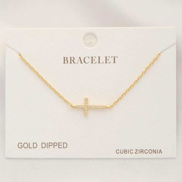 Cross Charm Metal Bracelet