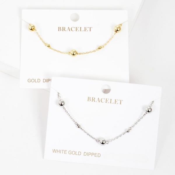 Ball Bead Station Metal Bracelet