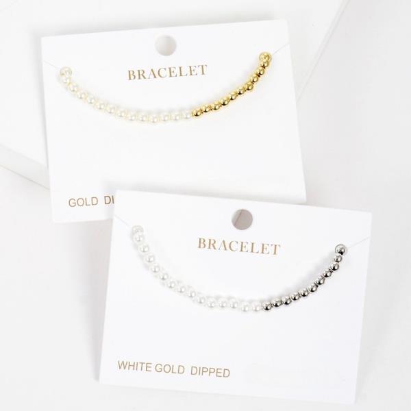 Pearl Metal Bead Bracelet