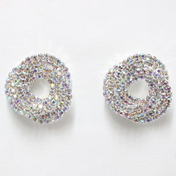 Round Crystal Post Earring