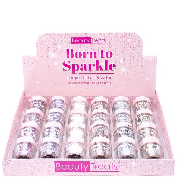 BEAUTY TREATS BORN TO SPARKLE LOOSE GLITTER POWDER 24 PCS