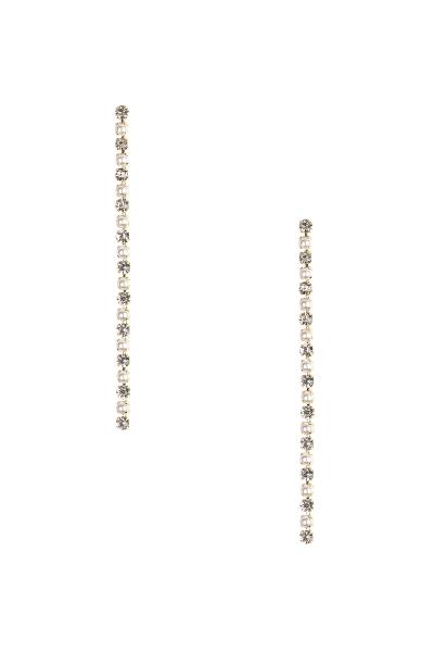 Rhinestone Pearl 1 Line Earring