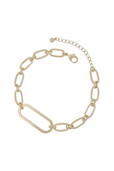 Oval Casting Accent Clip Chain Bracelet