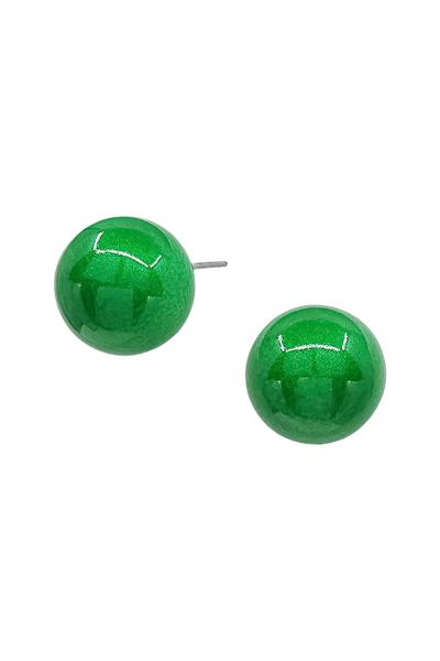 Metallic Color Coat 15mm Ball Post Earring